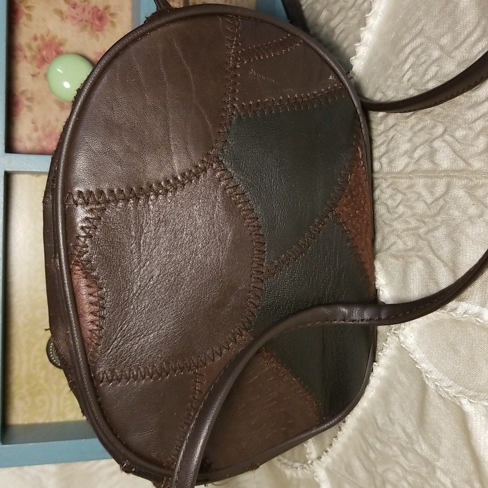 Patchwork Quilted Leather women's crossbody bag.
